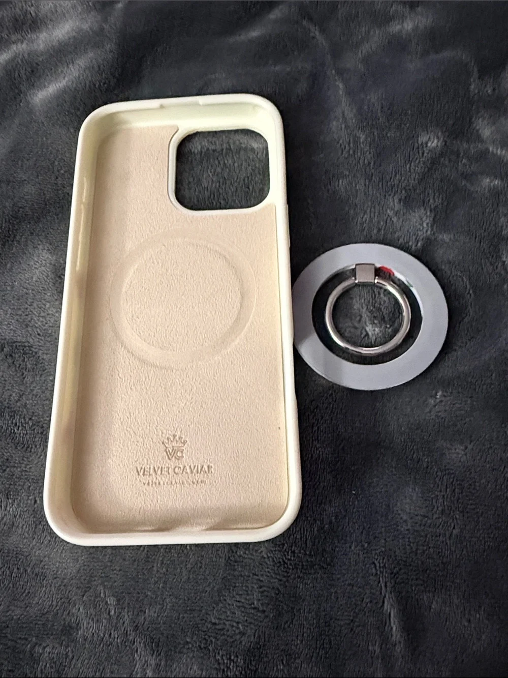 Velvet Caviar White Cherry Print Phone Case with Matching Ring